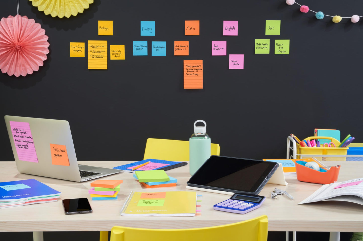 Post-it Super Sticky Notes, 3 x 3 in, Neon Fizz, 24 Pads, 70 Sheets/Pad