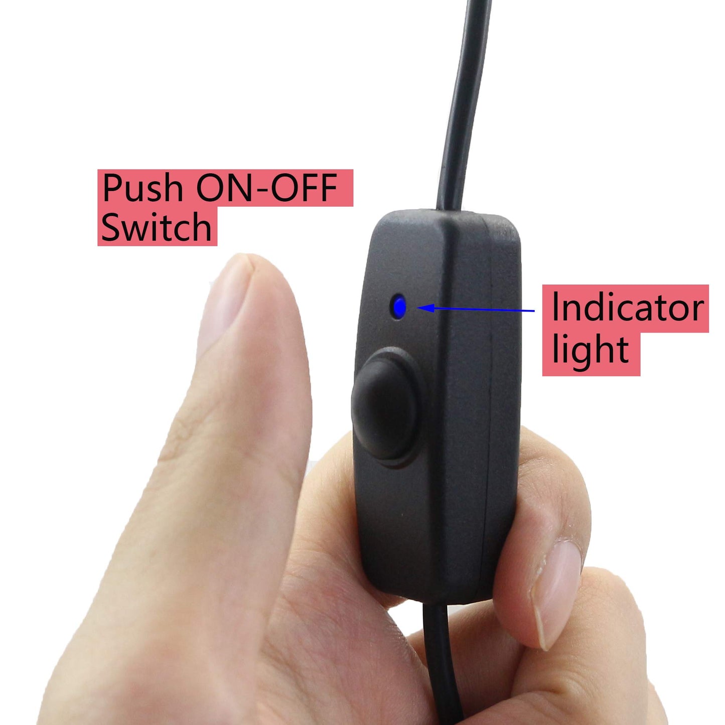 PNGKNYOCN Raspberry Pi Power Switch, 3.9FT with Indicator Light Raspberry Pi 4 Power Switch Type A to Type C USB Cable for Raspberry Pi 4