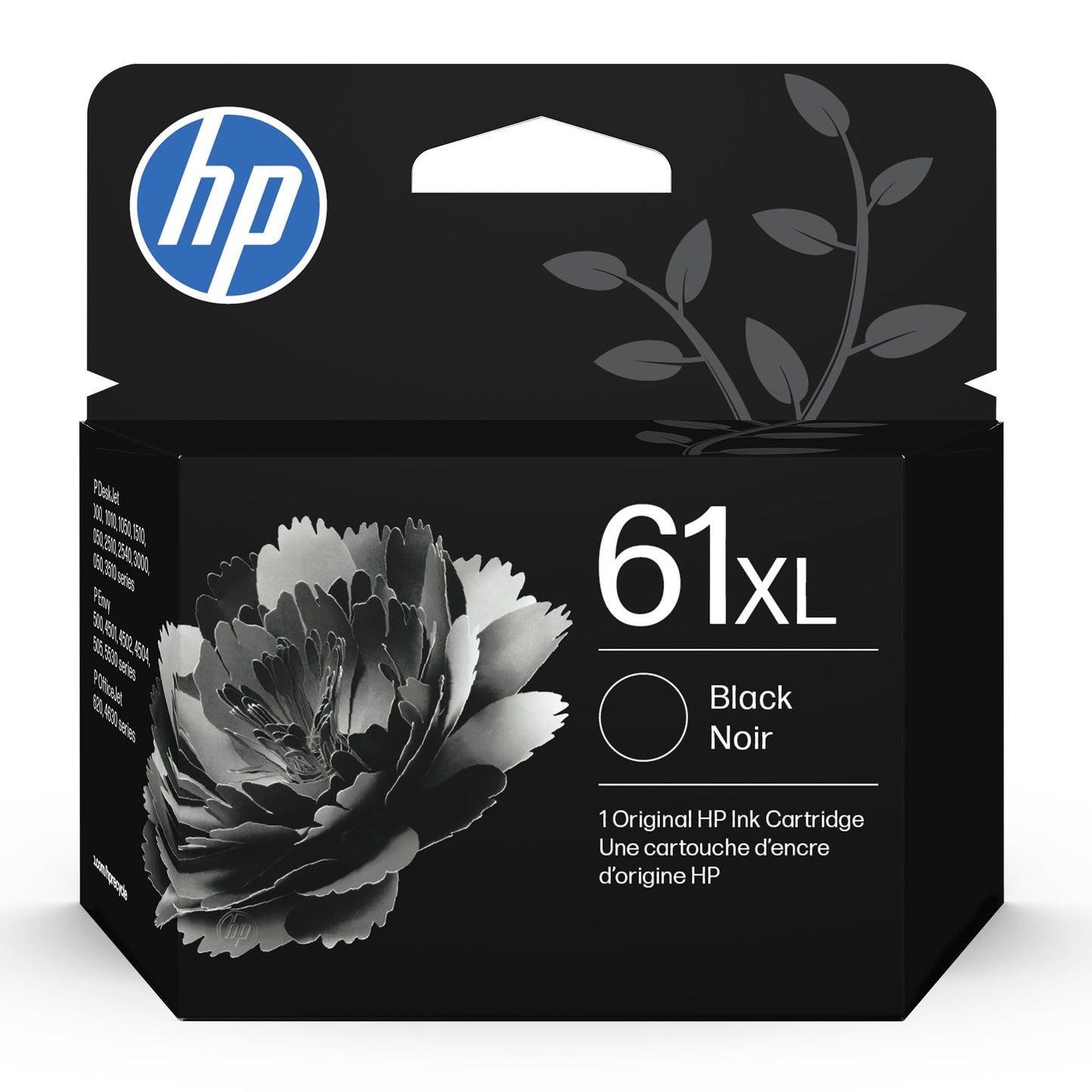 HP 61XL Black High-Yield Ink | Works with DeskJet 1000, 1010, 1050, 1510, 2050, 2510, 2540, 3000, 3050, 3510, Envy 4500, 5530, OfficeJet 2620, 4630 |