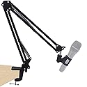 Technical Pro Premium Microphone Arm with Desk Mount, Mic Holder, Fully Height Adjustable Crane Arm for Podcast, Video, Gaming, Radio, Studio Sound