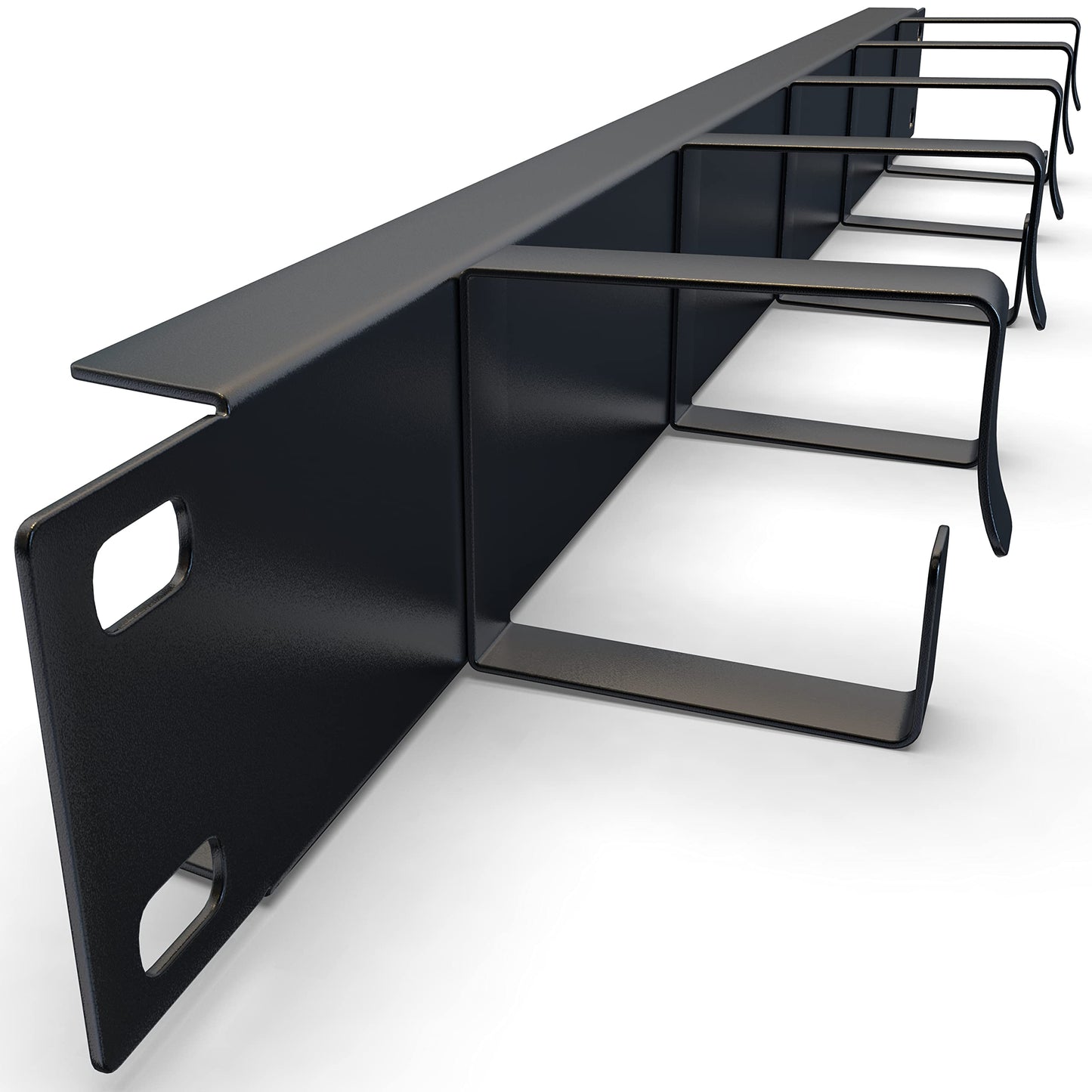 Cable Management Panel - 1U Wire Manager with 5 D-Ring Hooks Horizontal Rackmount for 19" Server Rack Network Cabinet - Tupavco TP1714