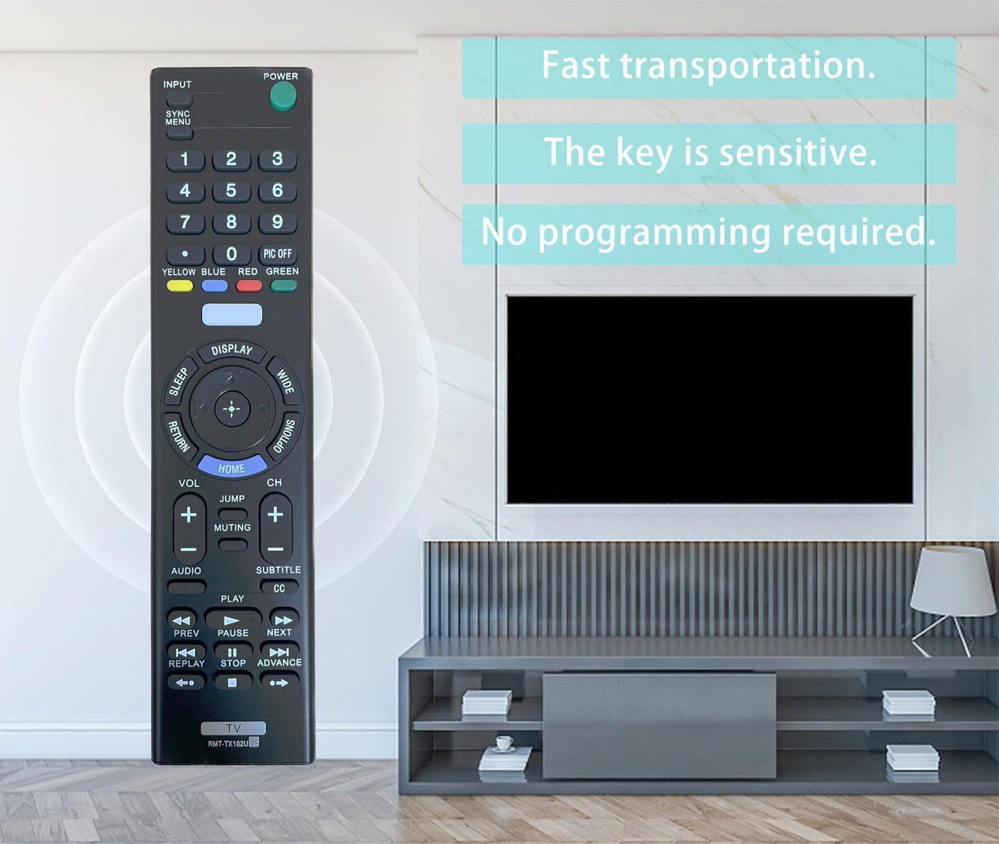 RMT-TX102U Replacement Remote Control for Sony TV RMT-TX100U RMT-TX300U 32R500C 40R510C 48R510C KDL40R510C KDL-55W800C KDL40R530C KDL-48W650D