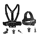 2in1 Action Camera Chest + Head Strap Mount for Insta 360 X5 X4 X3 X2 X ACE Pro ONE RS R GO 2 3, Hat Headband Belt for GoPro Hero 13 12 11 10, Fusion