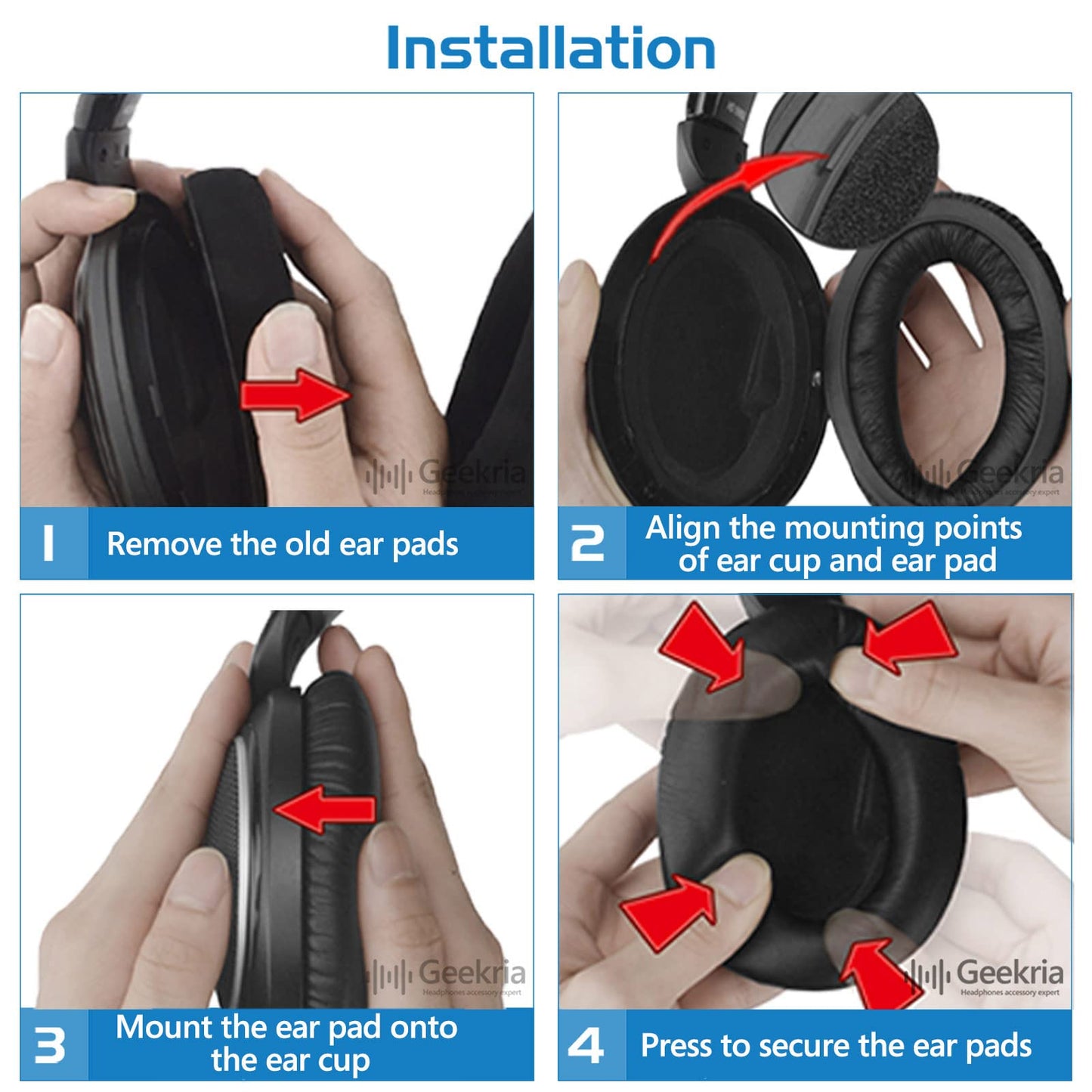 Geekria Comfort Velour Replacement Ear Pads for Sennheiser HD598, HD598SE, HD598CS, HD595, HD599, HD599 SE Headphones Ear Cushions, Repair Parts