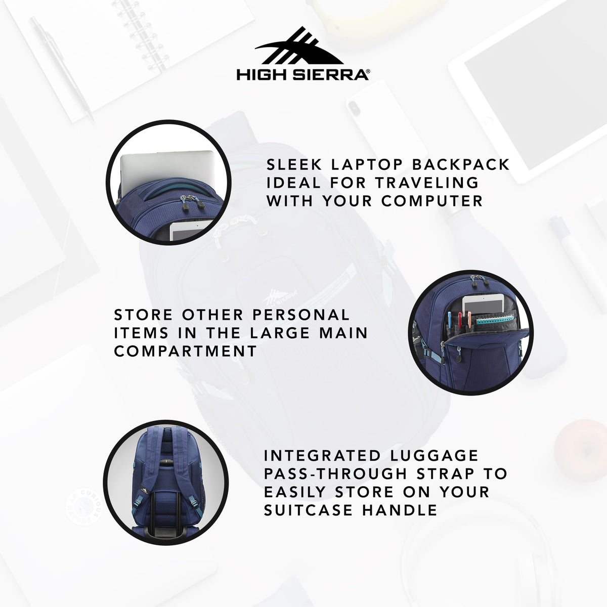 High Sierra Travel Bag, Navy/Graphite Blue, Backpack