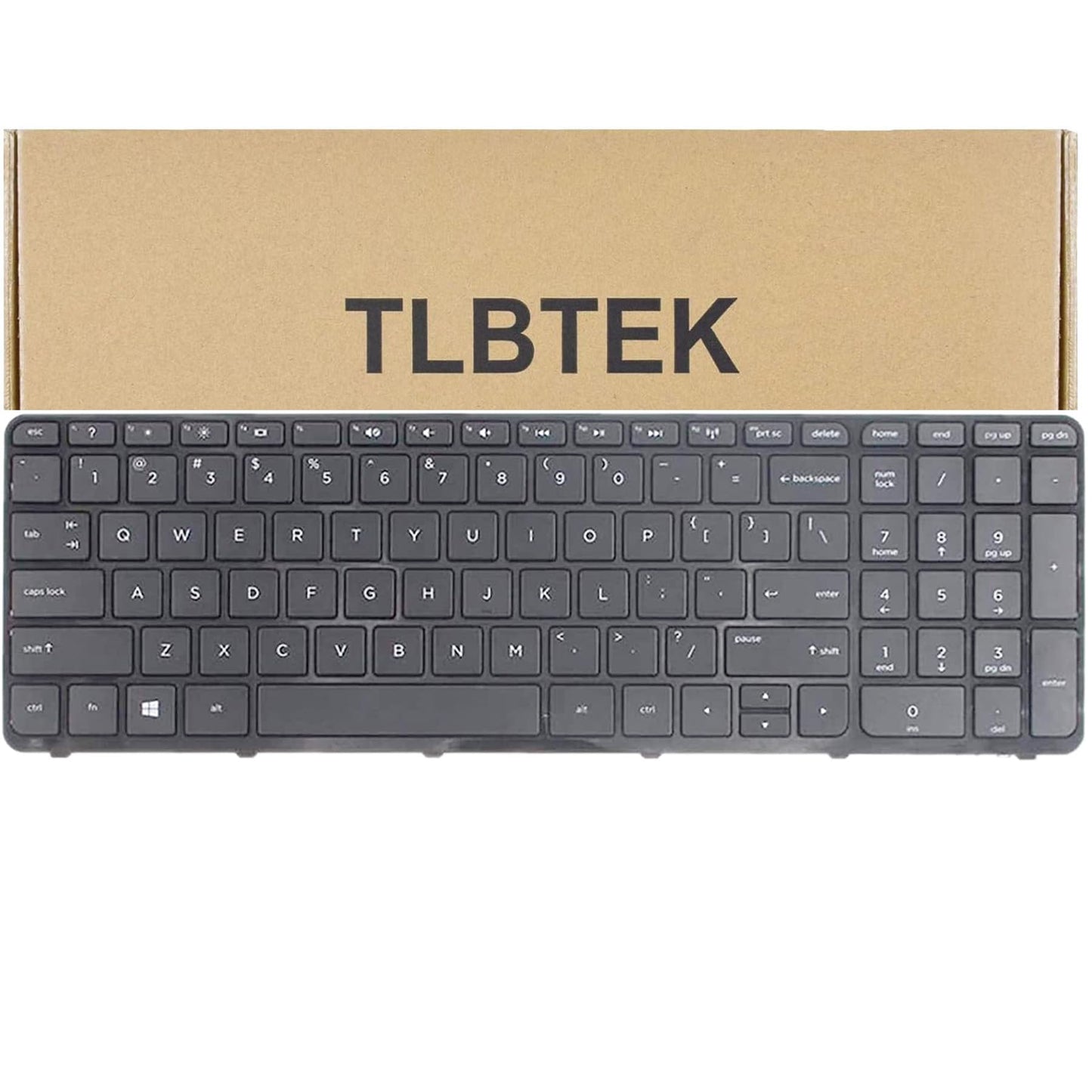 TLBTEK Replacement Keyboard with Frame Compatible with HP Pavilion 15-f 15-g 15-r 15-e 15-f387wm 15-d035dx 15-f233wm 15-f272wm 15-f010wm 15-n290nr