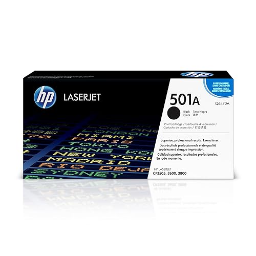 HP Original 501A Black Toner Cartridge | Works Color LaserJet 3600, 3800, CP3505 Series | Q6470A