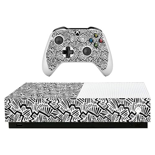 MightySkins Carbon Fiber Skin for Microsoft Xbox One S All-Digital Edition - Abstract Black | ProtectiveTextured Carbon Fiber Finish | Easy to Apply