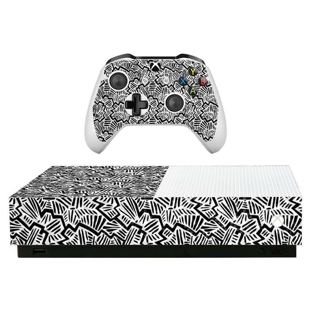 MightySkins Carbon Fiber Skin for Microsoft Xbox One S All-Digital Edition - Abstract Black | ProtectiveTextured Carbon Fiber Finish | Easy to Apply