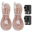 2Pcs FM Dipole Antenna Kit with 300 Ohm to 75 Ohm Adapter T-Shape Push-On F Type Balun for Stereo Receiver Indoor Use