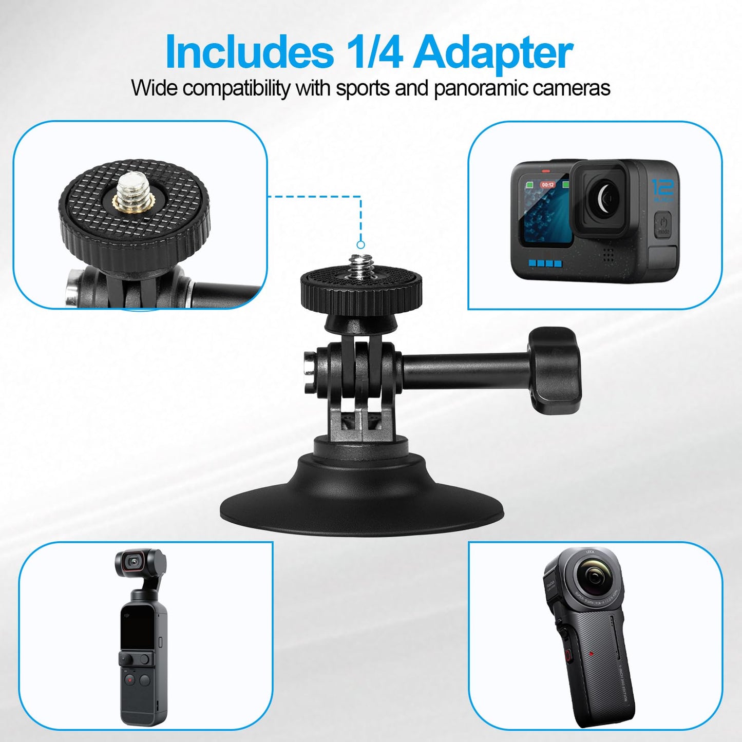 3 Pack Flexible Adhesive Helmet Mounts, Sticky Helmet Camera Mount Kit with Large Base, Accessories for Gopro Hero13/12/11/10/9/8 Max DJI Action 5 Pro