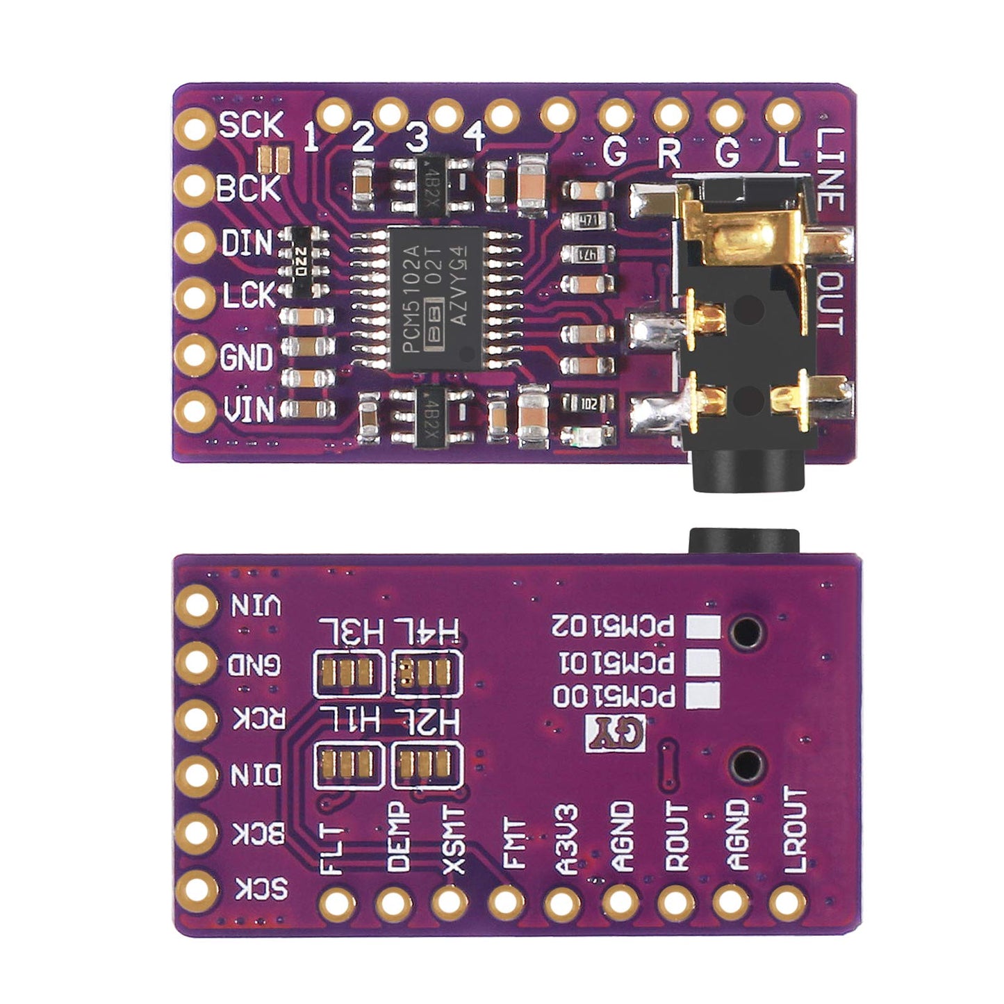 AITRIP 2 pcs PCM5102 I2S IIS Lossless Digital Audio DAC Decoder Module Stereo DAC Digital-to-Analog Converter Voice Module Compatible with Arduino