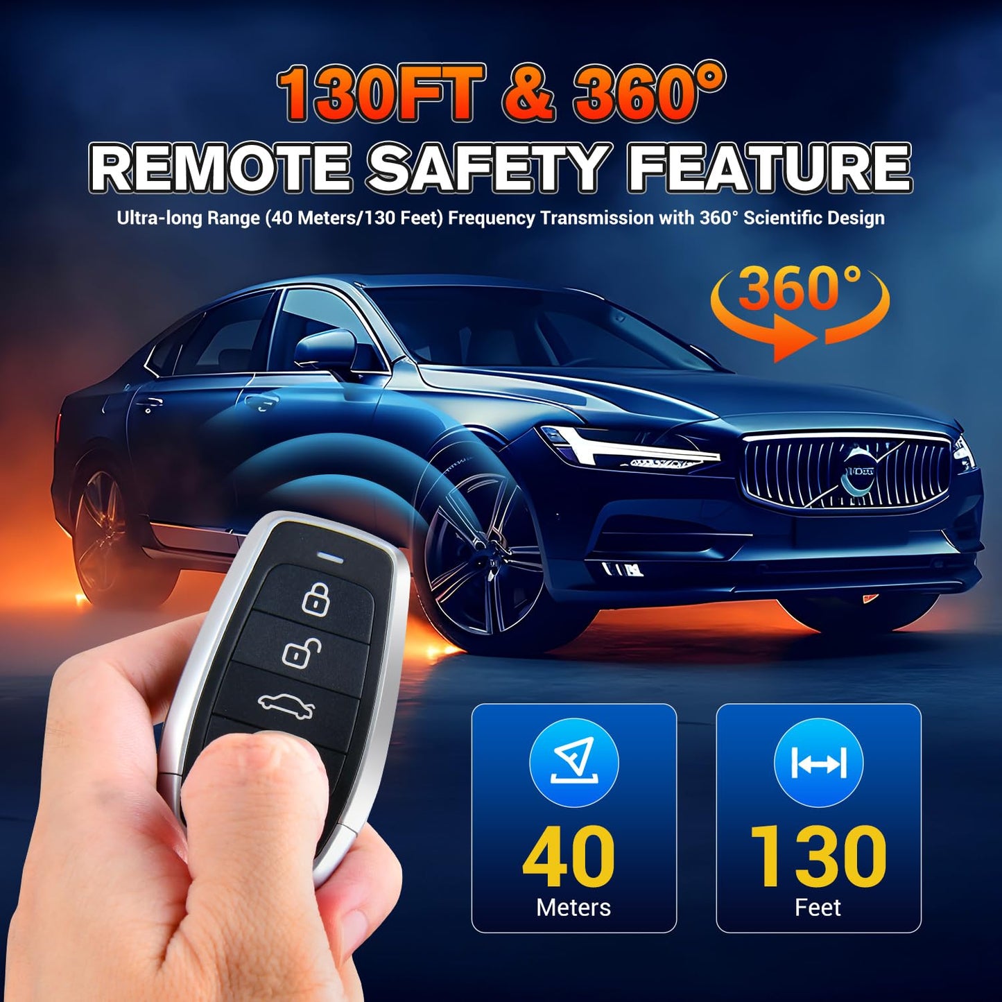 Autel Original Blank Key, IKEYAT004CL, 2026 Programmable Universal Key Fob Replacement, 4-Button, OE-Quality, Dual-Band, 130FT Remote, Work w/ KM100