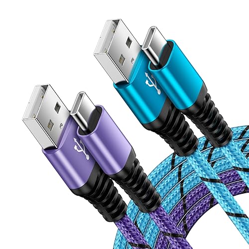 USB to USB C Cable Car Charger Cord for Samsung Galaxy S25 FE A17 A16 A36 A26 S56 S25 Ultra Edge A35 A15 A14, 2Pack 6FT 3.1A Fast Carplay Cable