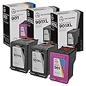 LD Remanufactured Ink Cartridge Replacement for HP 901XL & 901 High Yield (2 Black, 1 Color, 3-Pack) Compatible with HP Printer Model OfficeJet J4540