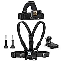 Sametop Head Mount Strap Chest Mount Harness Chesty Kit Compatible with GoPro Hero 13, 12, 11, 10, 9, 8, 7, 6, 5, 4, Session, 3+, 3, 2, 1, Hero