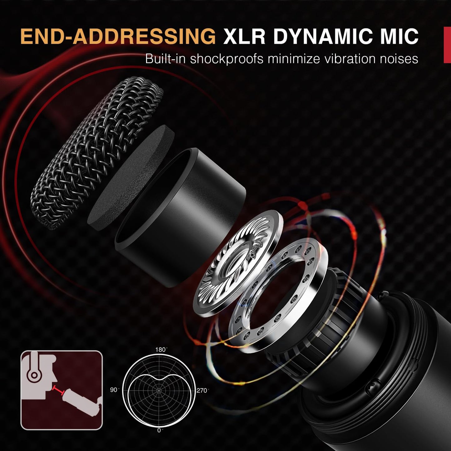 FIFINE XLR Dynamic Microphone, Vocal Podcast Microphone with Cardioid Pattern, Studio Metal Mic for Streaming Voice-Over Dubbing Video Recording