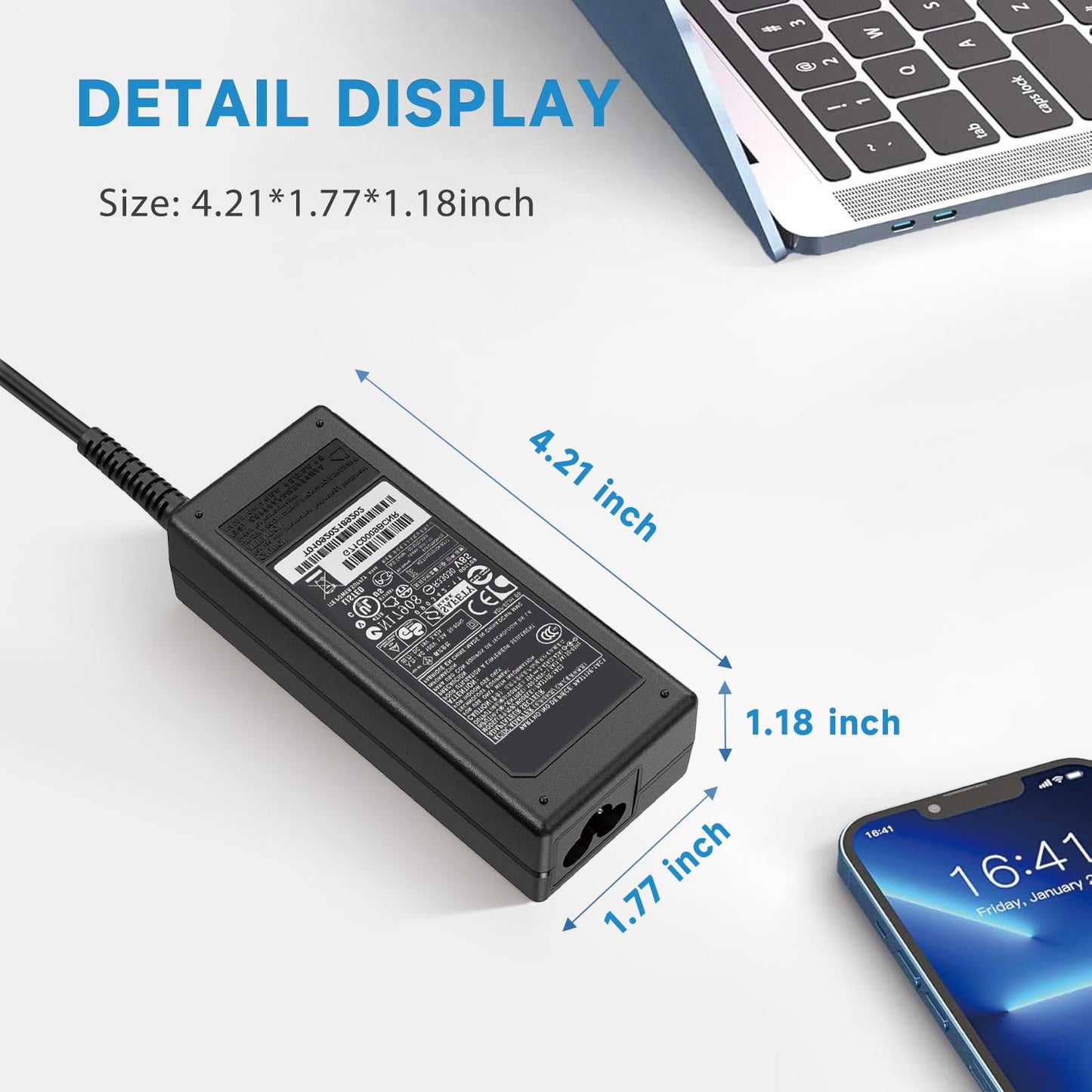 HHZ 65W Laptop Charger Compatible with Toshiba Satellite C55 C55D C55T C655 C655D C675 C855 C855D,19V 3.42A Power Supply Compatible with Toshiba L55…