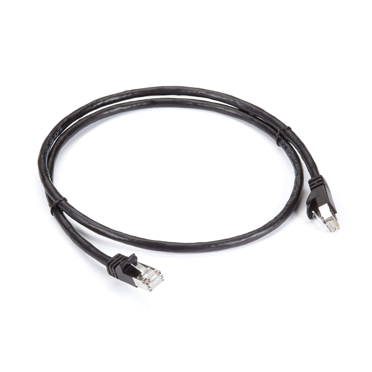 Black Box CAT6A 500MHz Slim Molded Snagless Patch Cable FUTP cm PVC BK 3FT