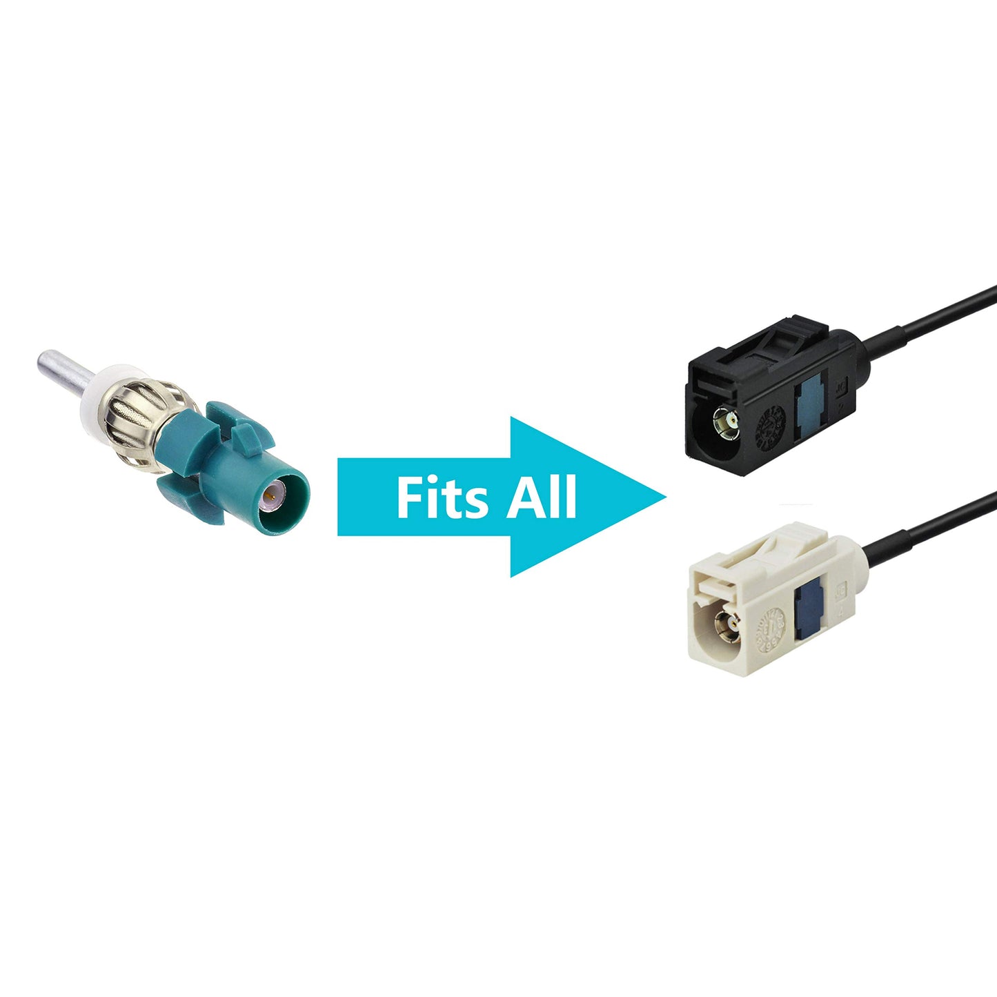 Bingfu Car Antenna Adapter Car Stereo FM AM Radio Antenna Adapter Connector,Fakra Z Male to DIN Plug Connector Converter for Vehicle Stereo Audio HD