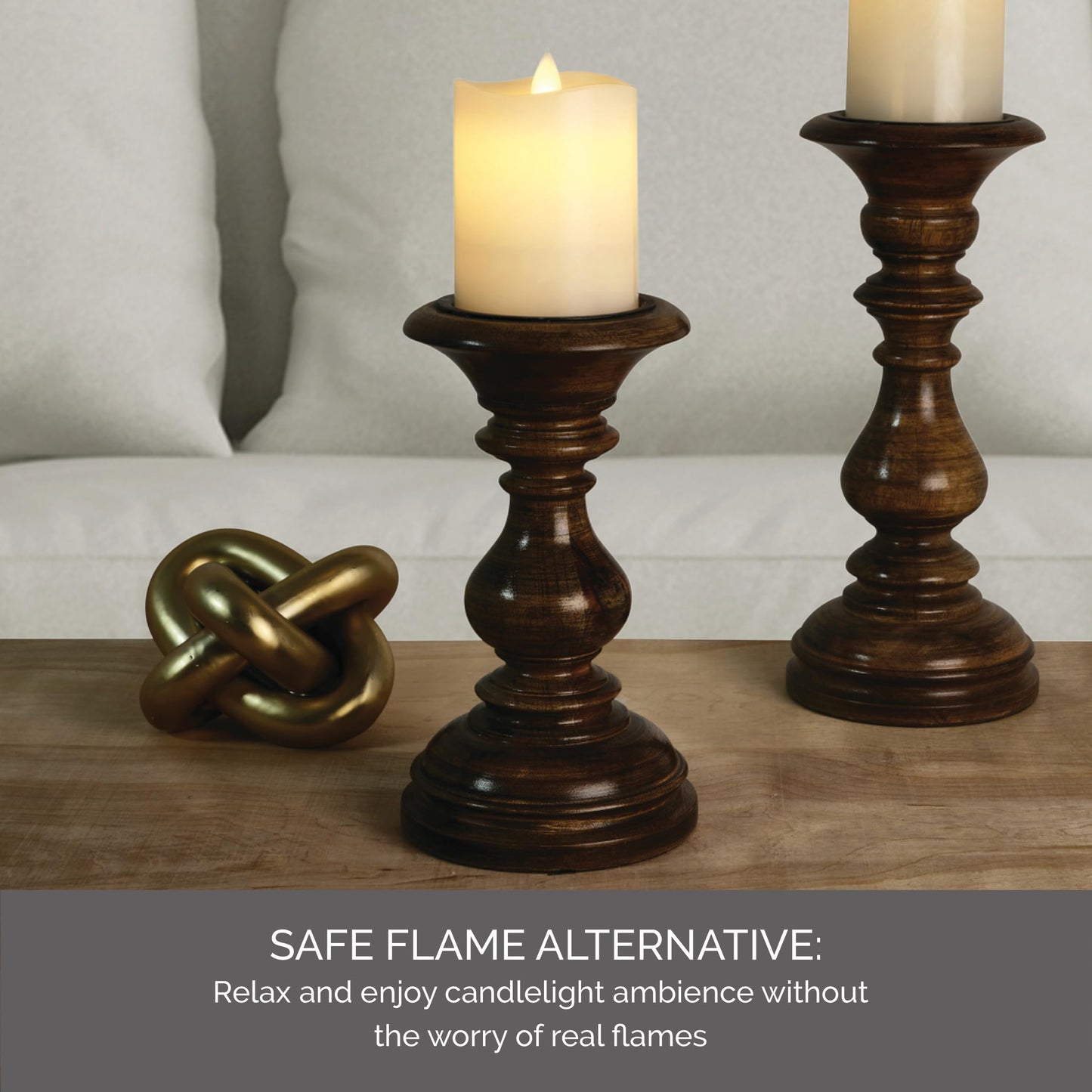 Mikasa LED Wax Pillar Candle 3 x 4 Inch White Flameless Candle with Dancing Flame Effect - Battery Operated with 5-Hour Timer for Home Decor and Table