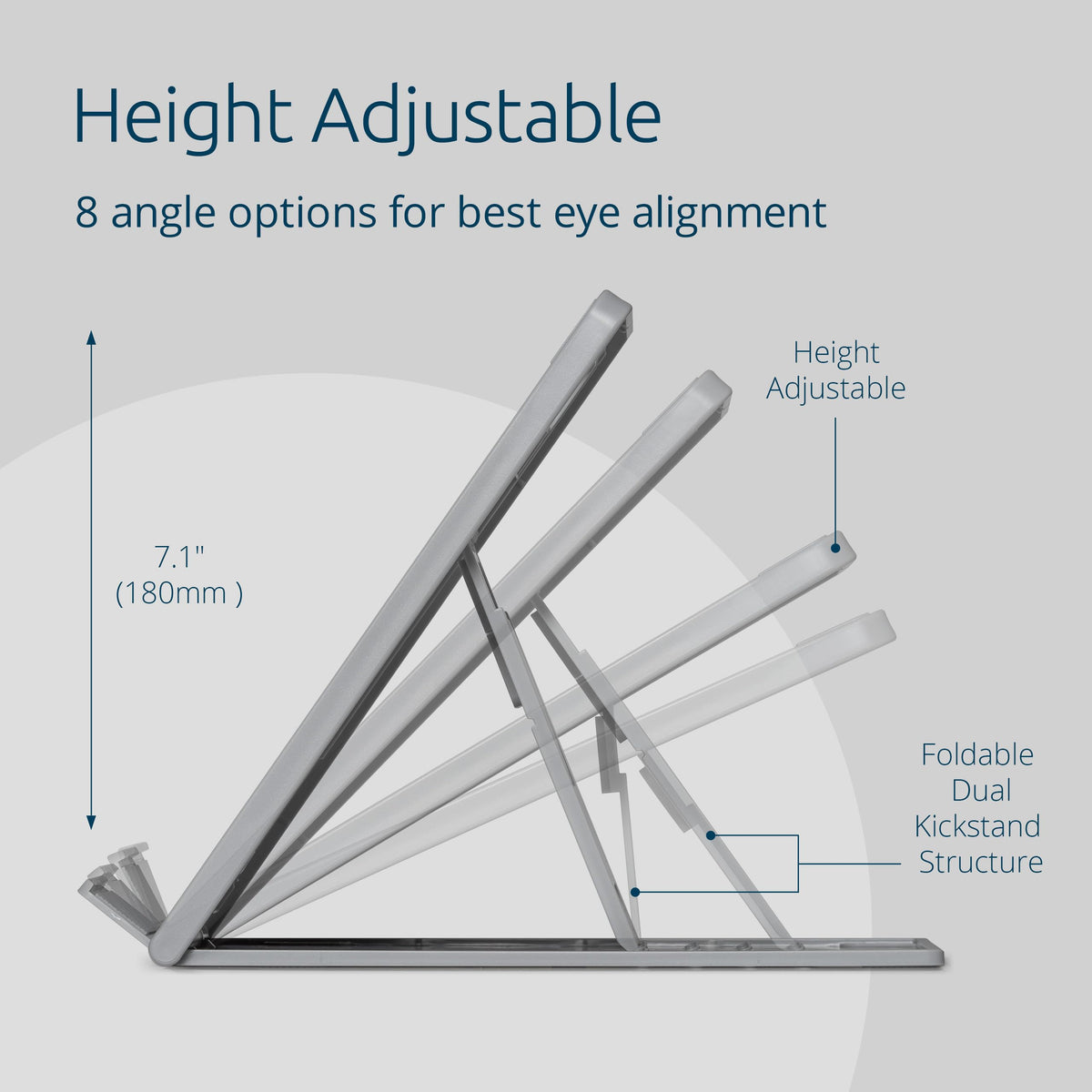 Kensington SmartFit Easy Riser Go Adjustable Ergonomic Laptop Riser and Cooling Stand for up to 14" Laptops (K50421WW)