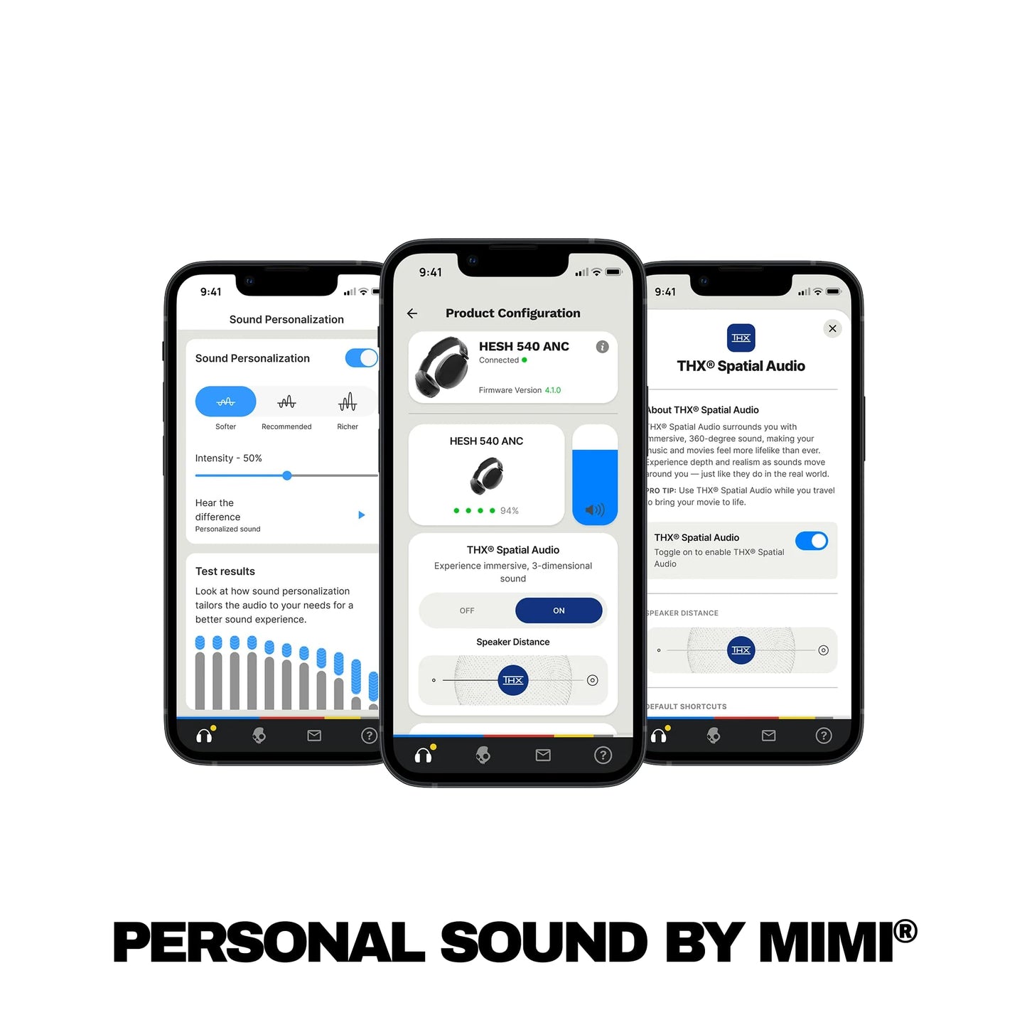 Skullcandy Hesh 540 ANC Wireless Over-Ear Bluetooth Headphones with THX Spatial Audio, Active Noise Cancelling, Personalized Sound, Up to 65 Hours…