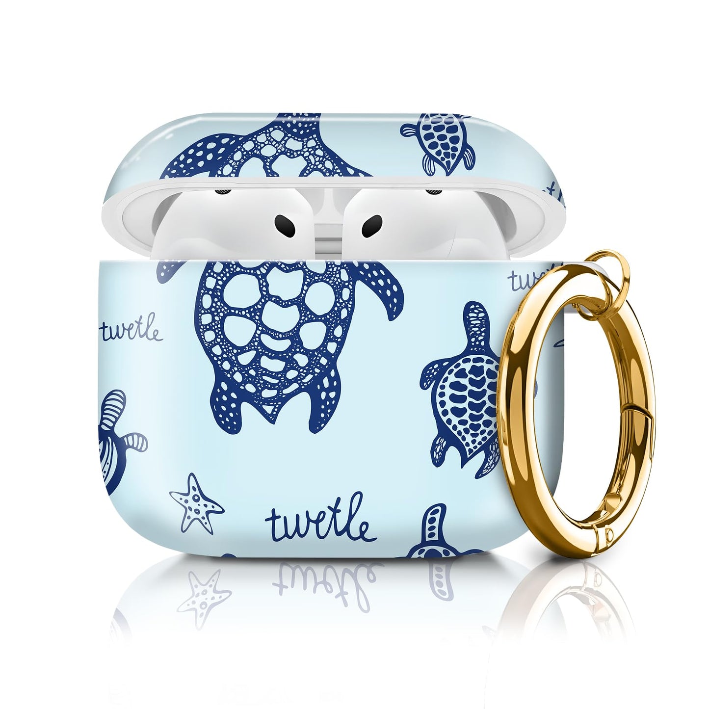 Compatible with Apple Airpods 4th Generation Case Cover(2024), Protective TPU Soft Cases Cover Rugged for Airpod 4 Case with Golden Keychain for Women