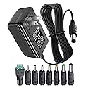 12V 2A 1A Power Supply AC Adapter with 8 Tips, Regulated 12 Volts 2000mA Replacement Charger Cord Cable for LED Strip Light, CCTV Camera, BT Speaker…