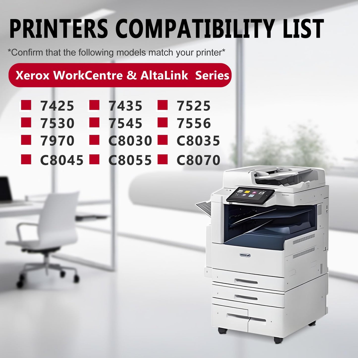 KSUMEI 008R13061 Waste Toner Ink Container Replacement for Xerox WorkCentre 7425 7435 7525 AltaLink C8030 C8035 C8045 Printers