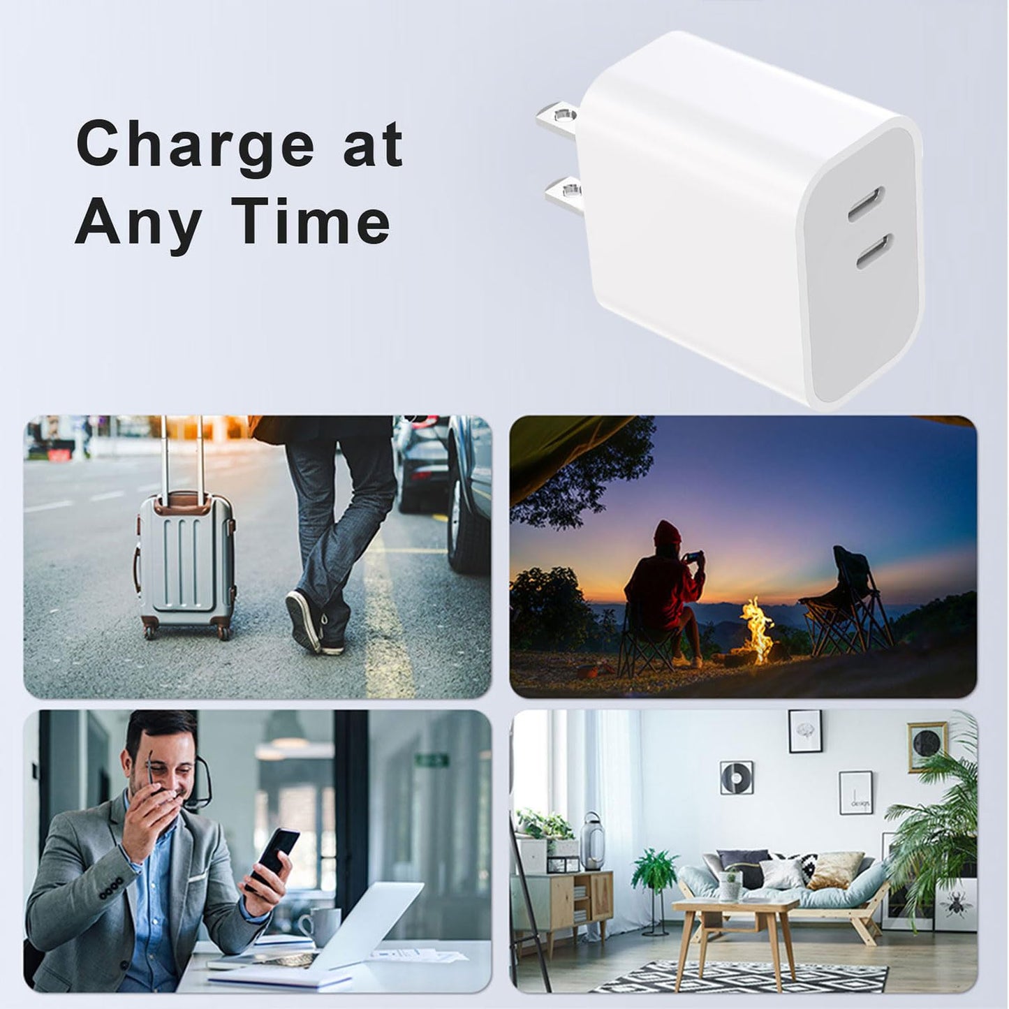 iPhone 17 16 15 Charger 3-Pack Dual Port USB C Fast Charging Block with 6ft c to c Cable Type C Wall Charger Plug for iPhone 17 Pro Max/17 Pro/17/16