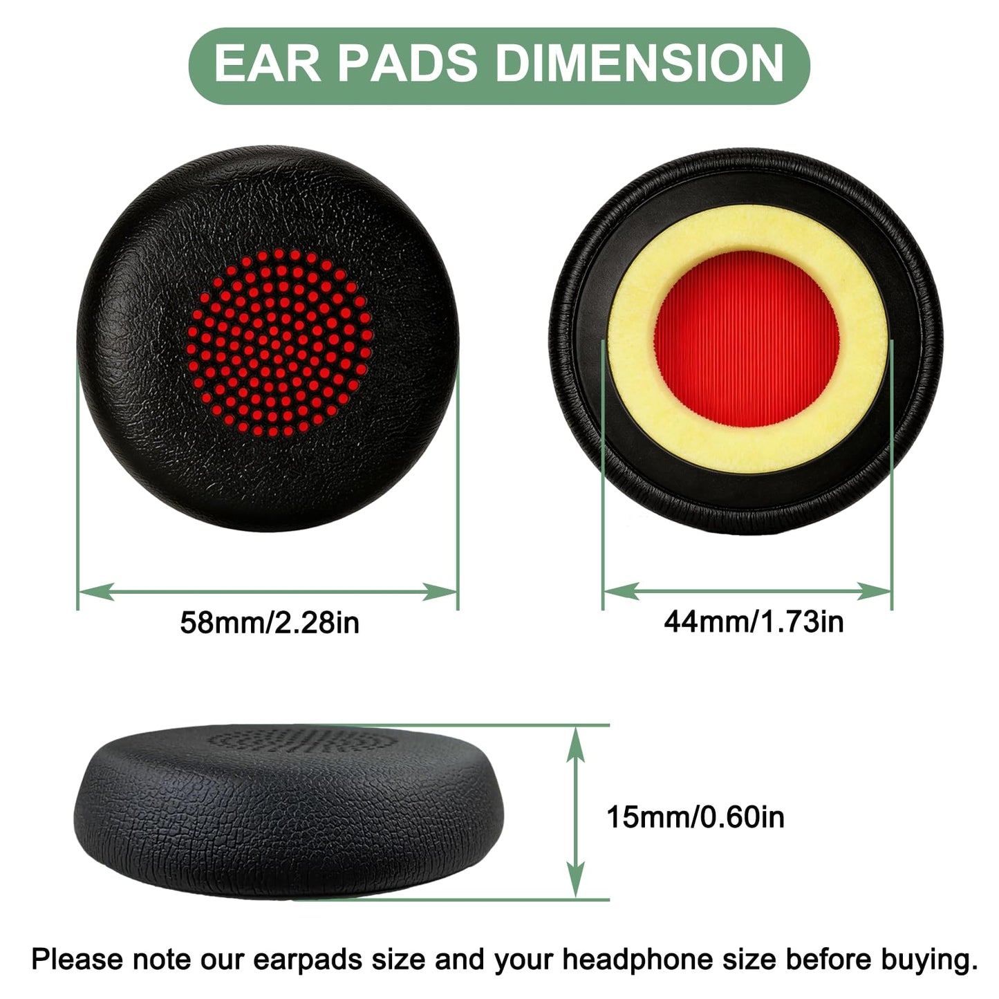 Replacement Ear Pads for Jabra Headset Earpads Ear Cushions Compatible with Jabra Evolve 65/65UC/MS, 40/40UC/MS, 30/30II/30US, 20/20SE/UC/MS
