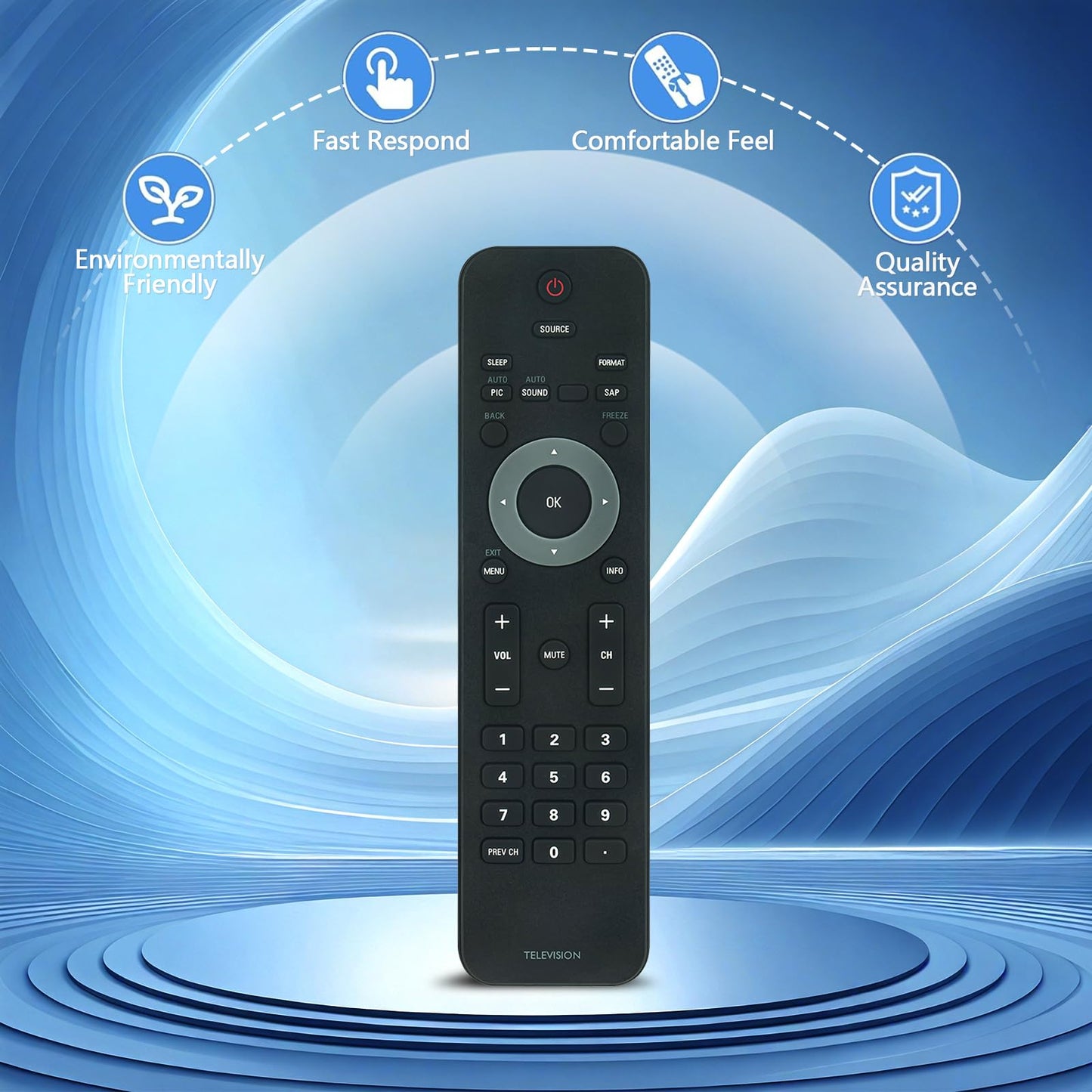 Beyution New TV Remote for Philips TV 32PFL3504D/F7 19PFL3504D 32PFL3514D 22PFL3504 32PFL3504D/F7 19PFL3504D/F7 42PFL3704D/F7 22PFL3504D/F7