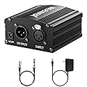 Neewer 1-Channel 48V Phantom Power Supply with Adapter, BONUS+XLR 3 Pin Microphone Cable for Any Condenser Microphone Music Recording Equipment (8