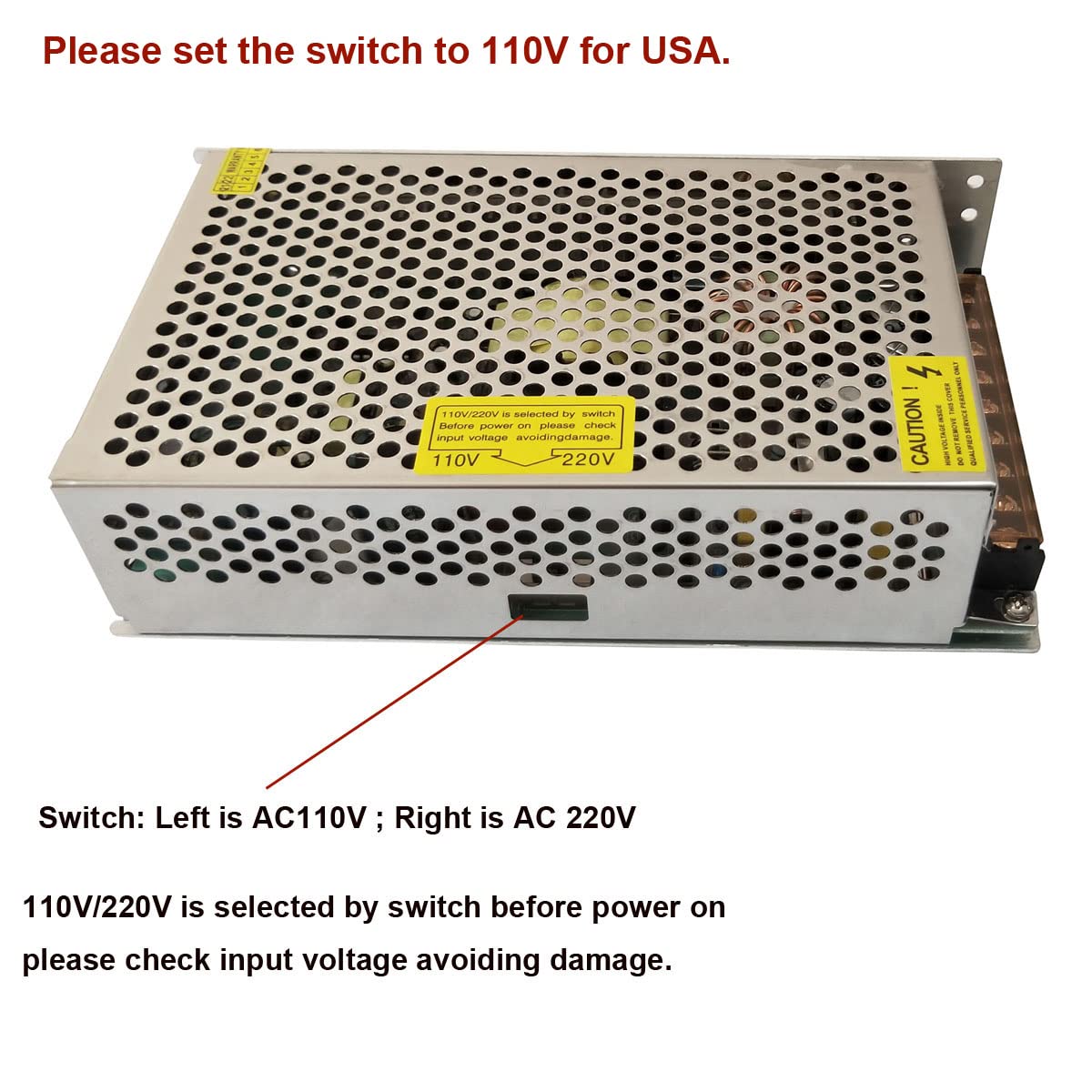 Henxlco AC 110V/220V to DC 5V 40A 200W Universal Regulated Switching Power Supply Adapter Transformer Driver Converter for LED Strip Light, Security…