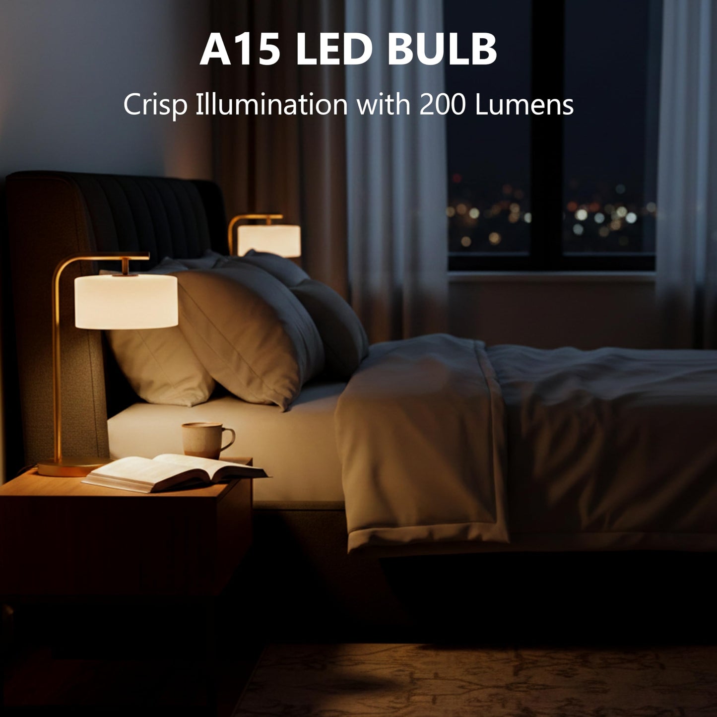 Maelsrlg 25 Watt Light Bulbs Soft White 2700K, Dimmable, 2W 200 Lumen LED Bulb, E26 Medium Base, 120V, A15 Frosted, Pack of 6