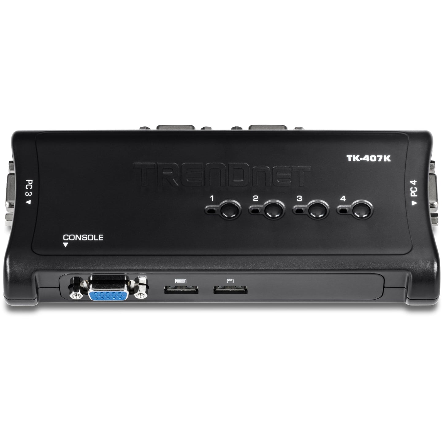 TRENDnet 4-Port USB KVM Switch, TK-407K, Control Up to 4 Computers, Windows, Linux, Mac OS Compliant, 2048 x 1536 VGA Resolution, NDAA & TAA
