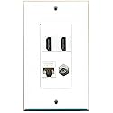 RiteAV - 2 x HDMI and 1 x Ethernet Cat5e and 1 x Coax Cable TV F Type Port Wa.