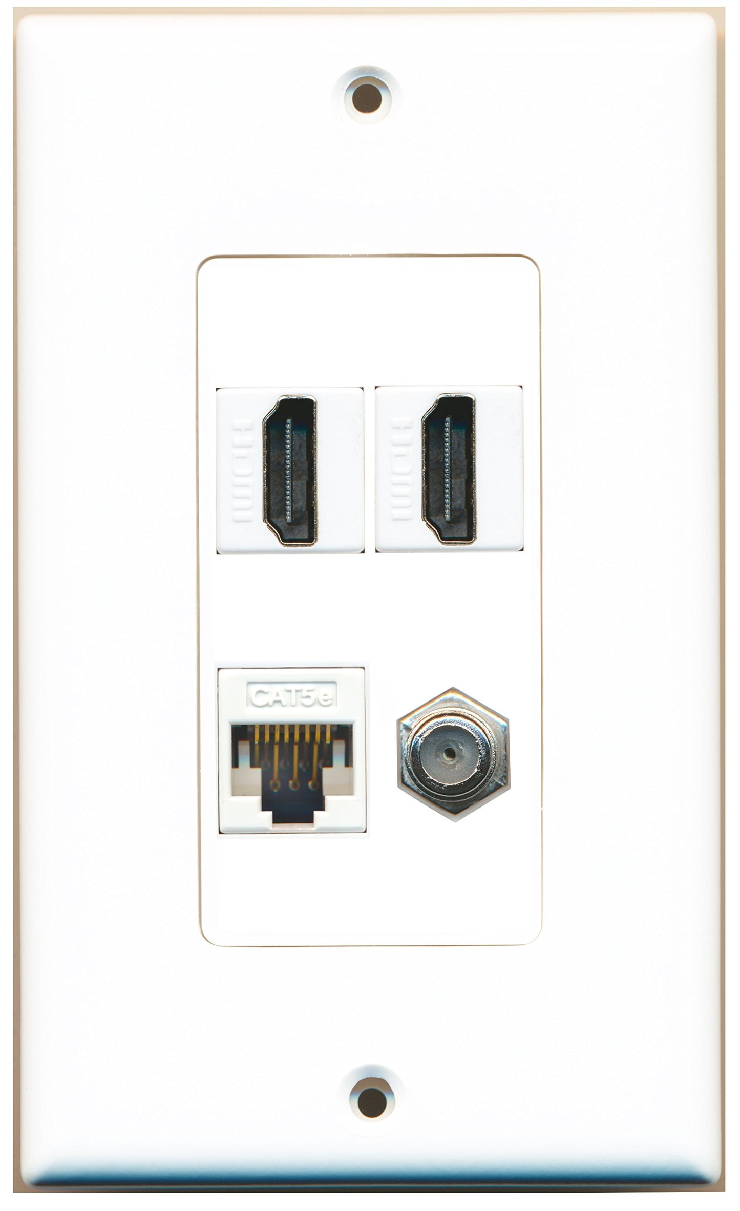 RiteAV - 2 x HDMI and 1 x Ethernet Cat5e and 1 x Coax Cable TV F Type Port Wa.