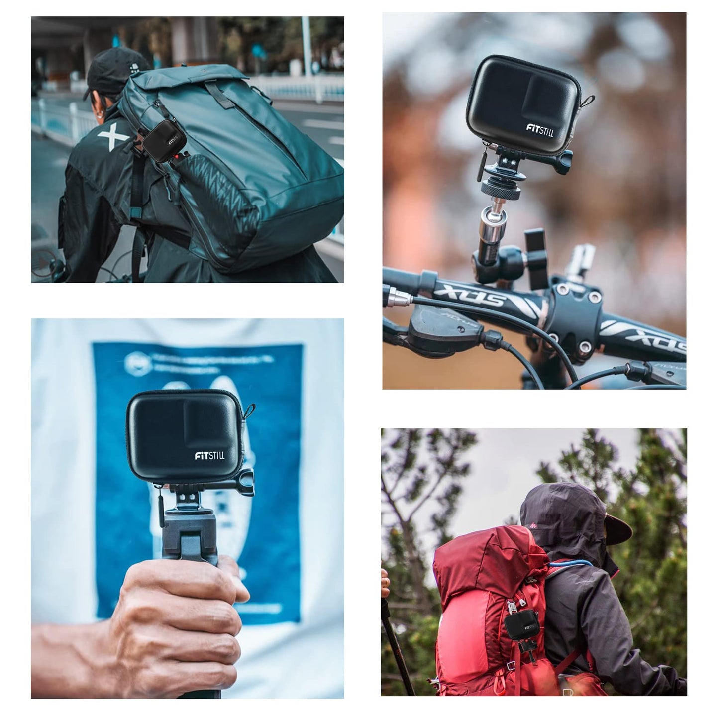 FiTSTILL Black PU Mini Carrying Case for Go Pro Hero 13 Black,Hard Shell Travel Storage Case for Hero 12/11/10/9/8/7/(2018)/6/5 DJI Osmo