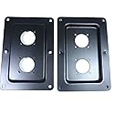 (2) Two Black Metal Speaker Jack Plates for Dual Large SpeakOn NL8MPR, NL4MPR