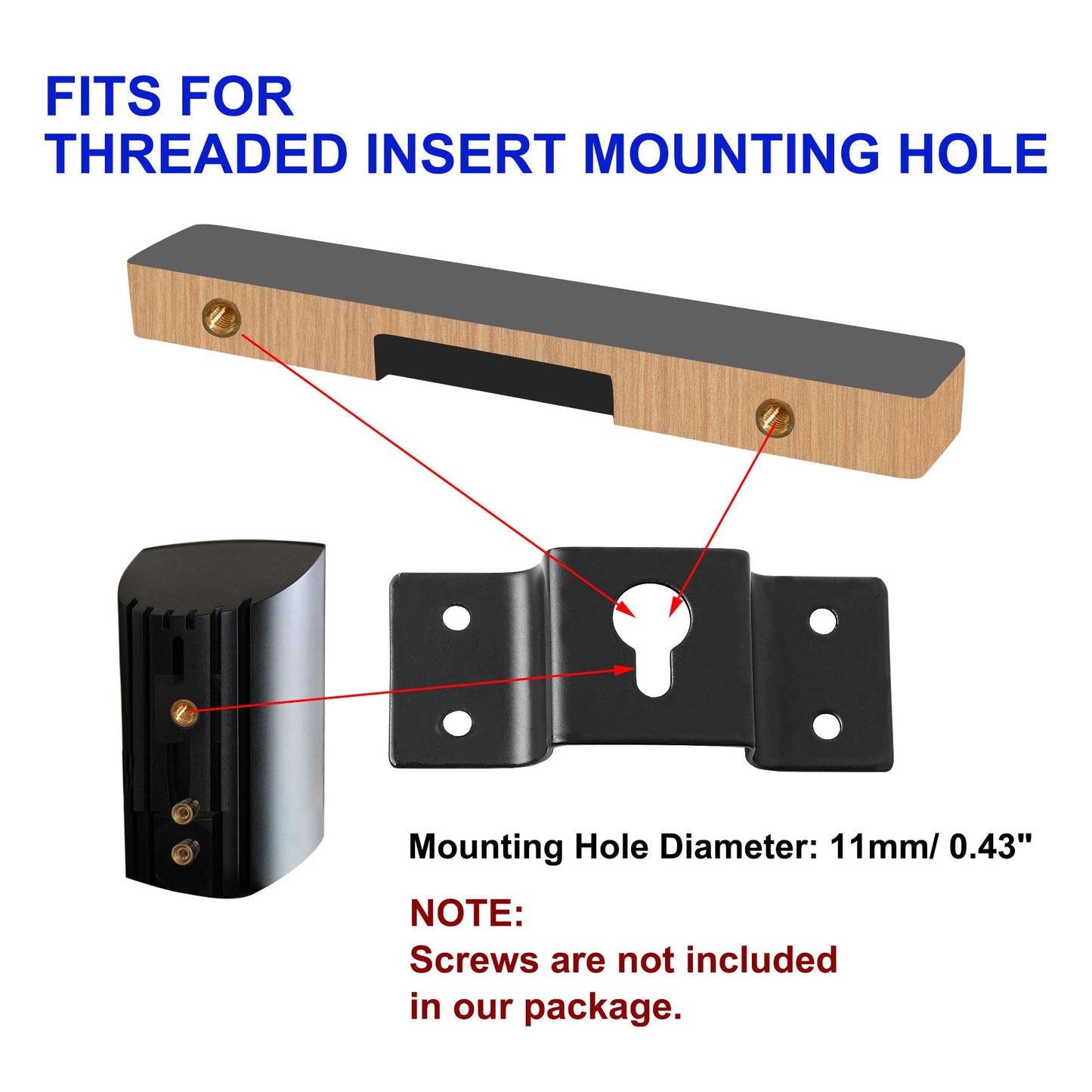 uxcell 5 Pcs Wall-Mounted Speaker Hanging Brackets, 7cm Long Speaker Mounting Clothing Rack Iron Hanger Plate Accessories for Surround Sound Box Audio