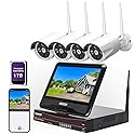 Cromorc 10CH Expandable Wireless Security Camera System with 10.1" Monitor 4pcs 5MP Indoor Outdoor Camera 1-Way Audio Night Vision Motion Detection