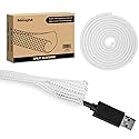 Nilight Cable Sleeve,10ft-1/4inch Cord Management Sleeves, Braided Sleeving, Split Self Wrapping Wire Loom for Computer Electrical Automotive Harness