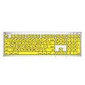 Logickeyboard 'Slimline' with Large Print • Black Letters on Yellow Keys • Made for Mac • Including LogicLight Lamp • p/n LKBU-LPRNTBY-CWMU-US