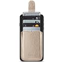 MUMUGUO Card Holder for Back of Phone,Pu Leather RFID Blocking 5 Pull Credit Card Cash Cell Phone Wallet Pocket Stick on Back iPhone(Gold)