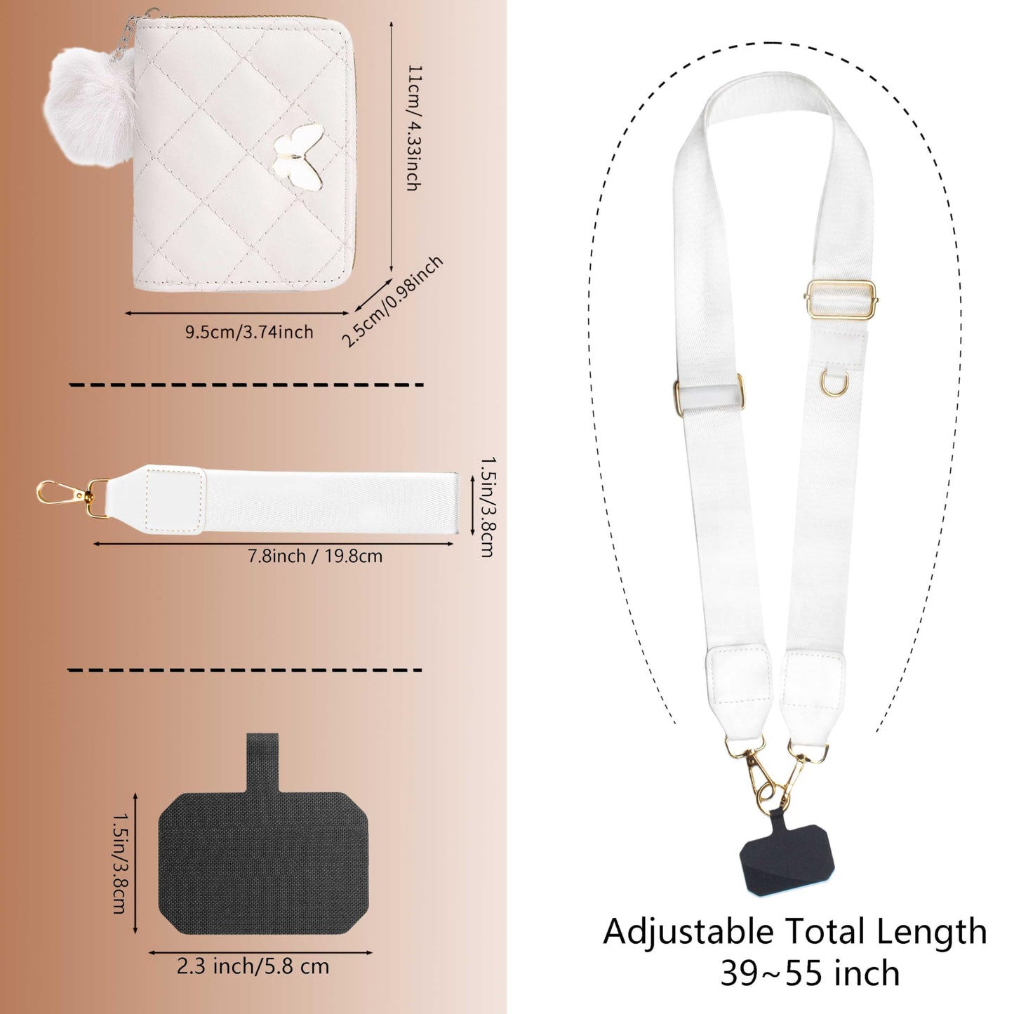 Clip and Go Phone Strap with Wallet Phone Lanyard Crossbody with Wallet Cell Phone Lanyards for Women