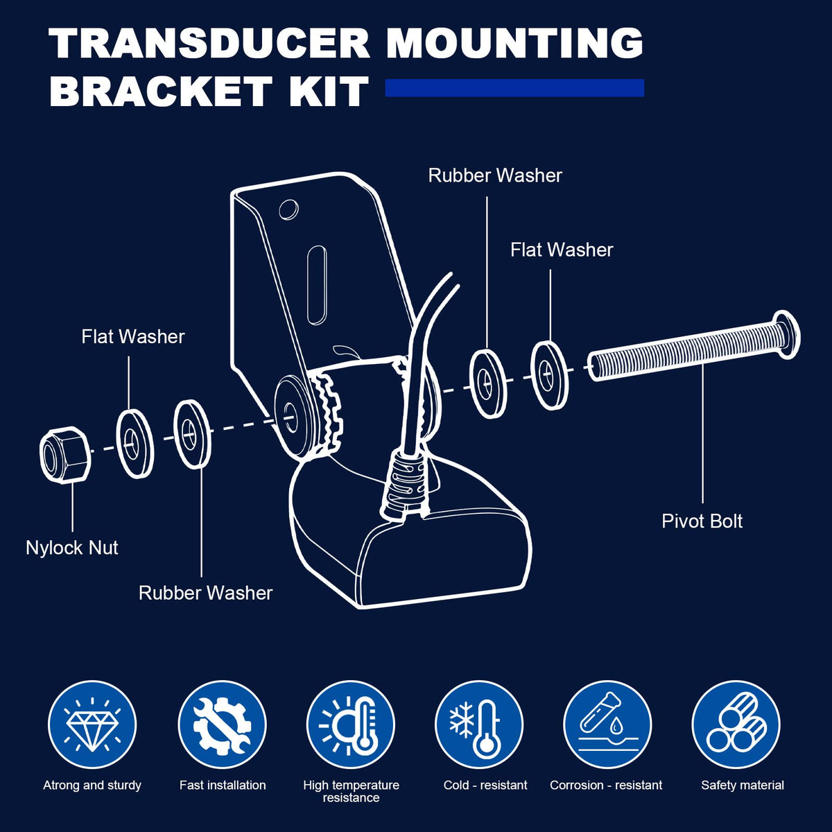 740162-1 MHX MXNT Metal Bracket, Transducer Mounting Bracket for Si G2N Transom Mounting Hardware, Transducer Mount Compatible for XNT Transom-Mount Transducers