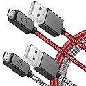 PS4 Controller Charger Cable 13FT - Flush Curved Connector Design for Snug Fit - 2 Pack Nylon Braided Long Micro USB Charging Cord Data Sync Wire