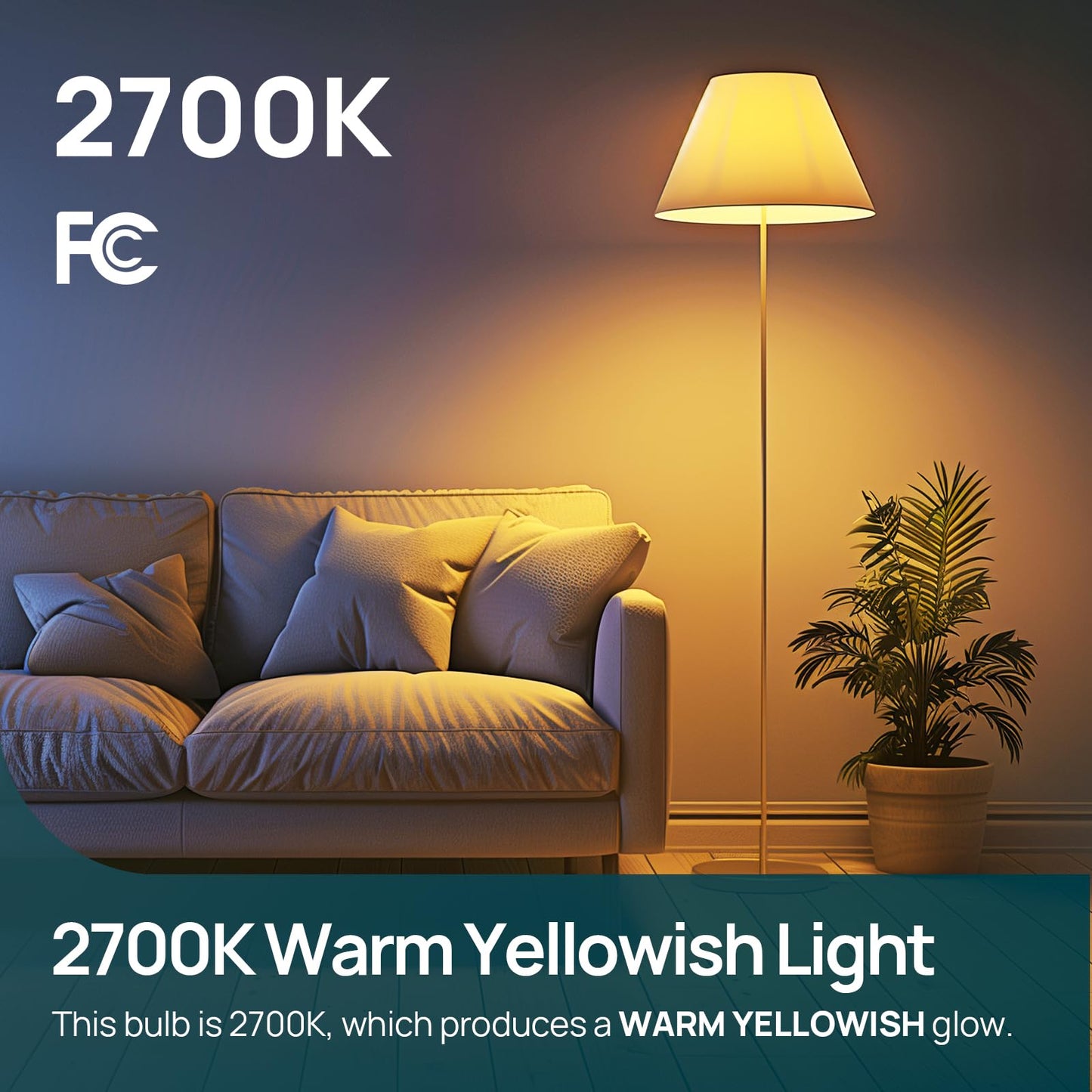 Linkind A19 LED Light Bulbs Dimmable, 60W Equivalent, Energy Efficient 9W, 2700K, 800 Lumens, E26 Standard Base, Lighting for Bedroom Living Room Home